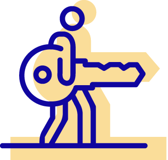 Man holding key icon