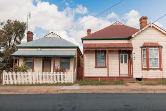 Two houses in a regional town street