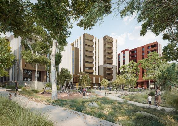Ground Lease Model 2 apartment render
